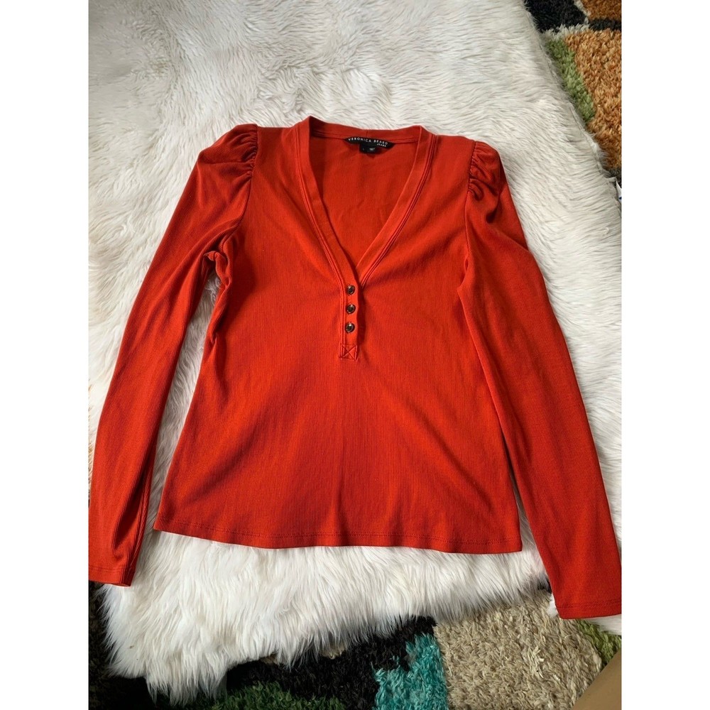 Veronica Beard Orange/Red Long Sleeve Top - Picture 2 of 6